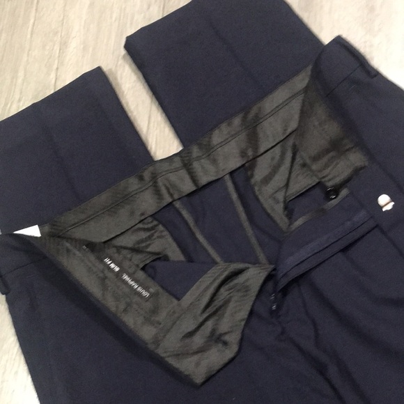 Louis Raphael NWT Navy Blue Comfort Stretch Slim Fit Flat Front Dress Slacks - Picture 5 of 9